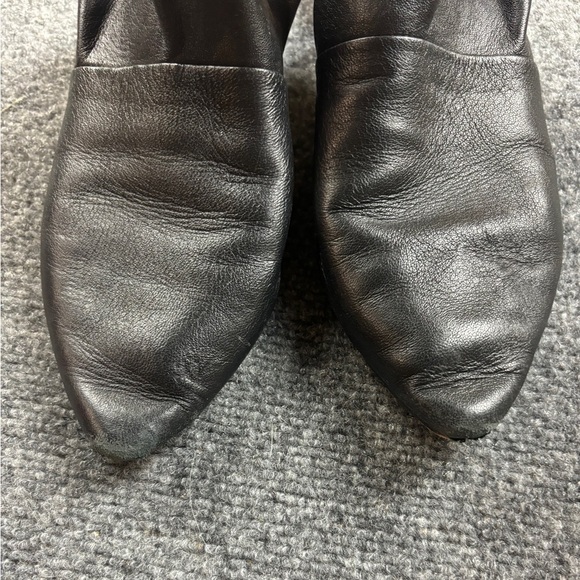 FREE PEOPLE Women’s Black Leather Sienna Slip-On Ruffle Mules Slides size: 7 - Picture 13 of 13